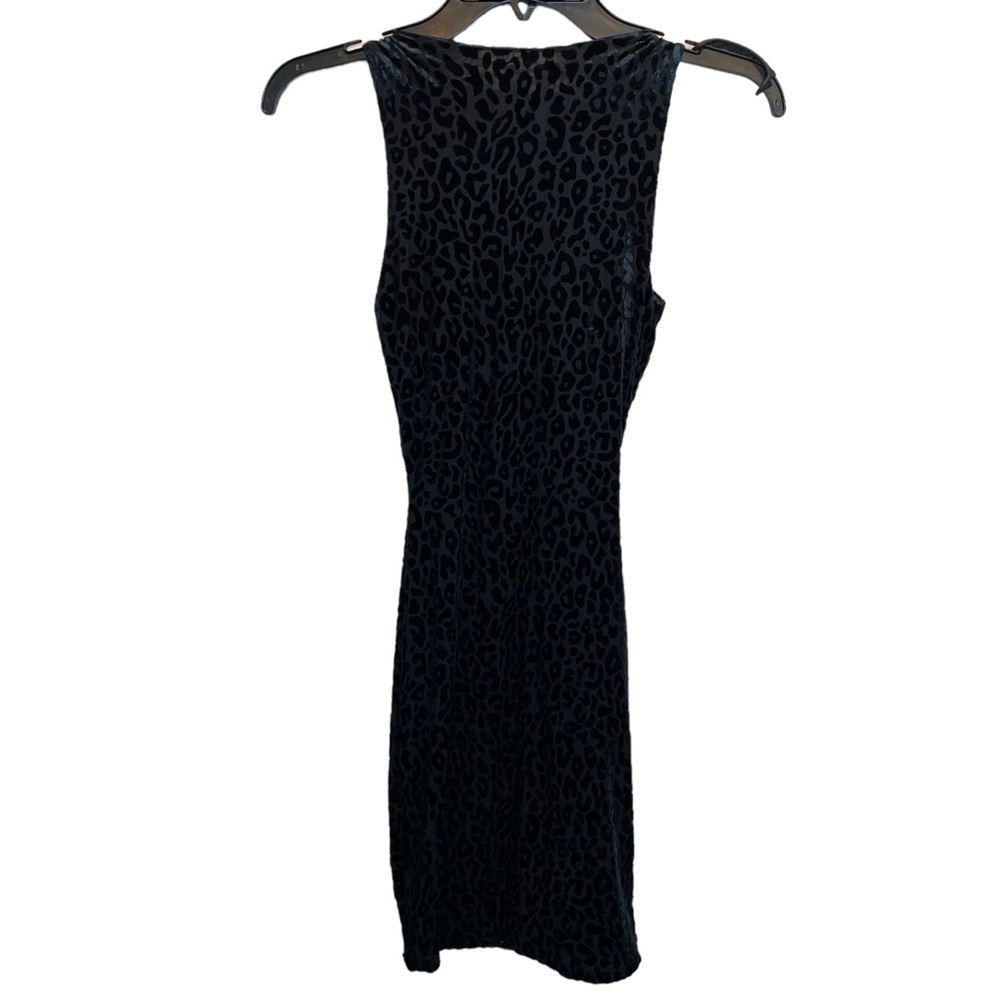 Naked Wardrobe Black Leopard Cut Out Sleeveless Mini Dress Small New - Picture 7 of 7